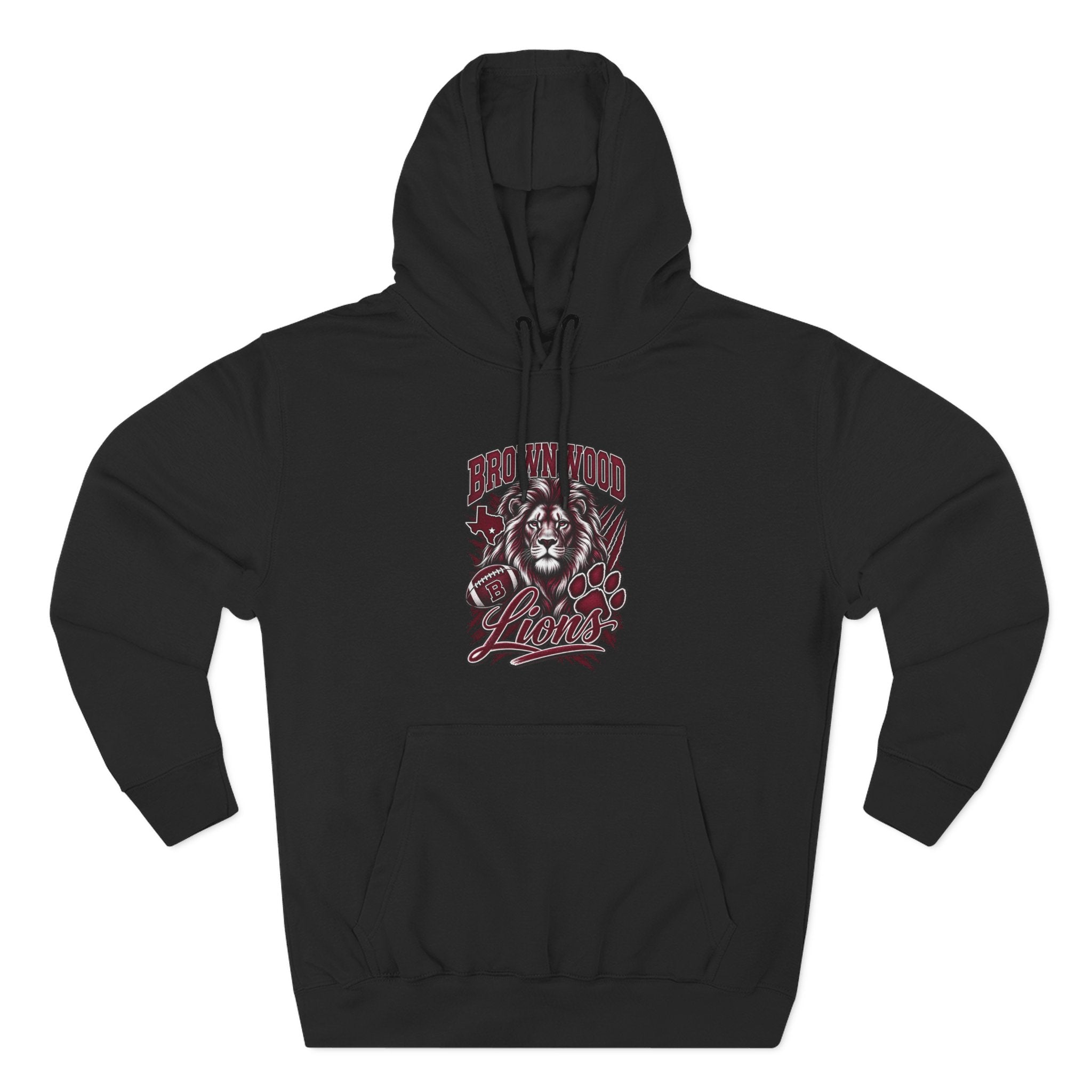 Brownwood Lions Three-Panel Fleece Hoodie