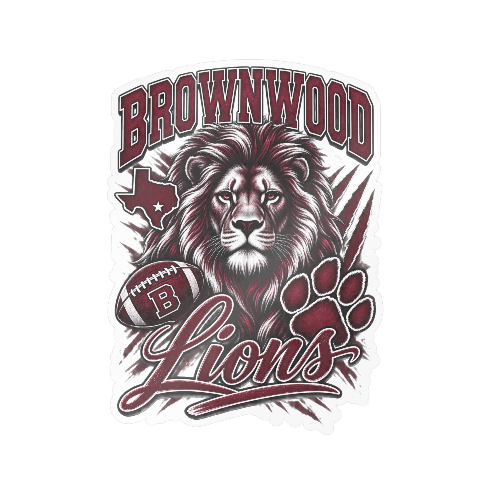 Brownwood Lions Kiss-Cut Vinyl Decals