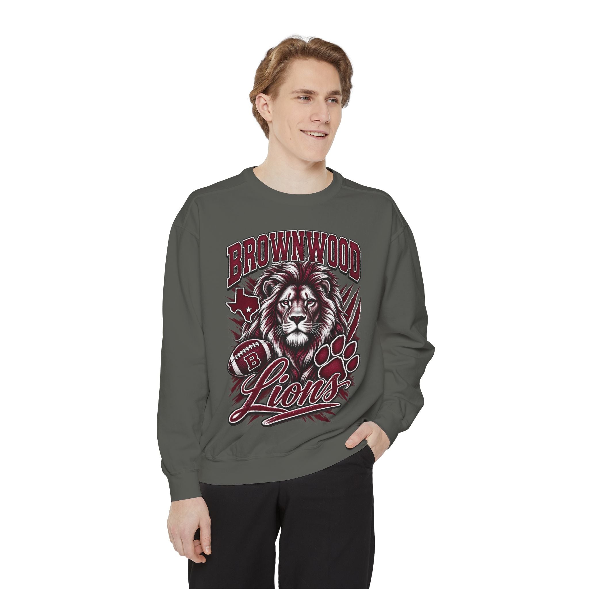 Brownwood Lions Unisex Garment-Dyed Sweatshirt