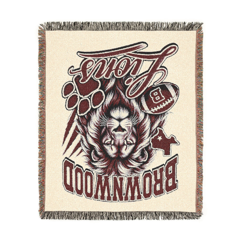 Brownwood Lions Woven Blanket