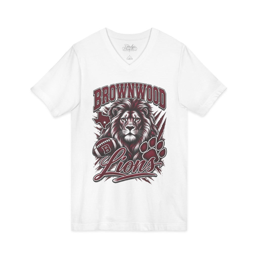 Brownwood Lions Unisex Jersey Short Sleeve V-Neck Tee