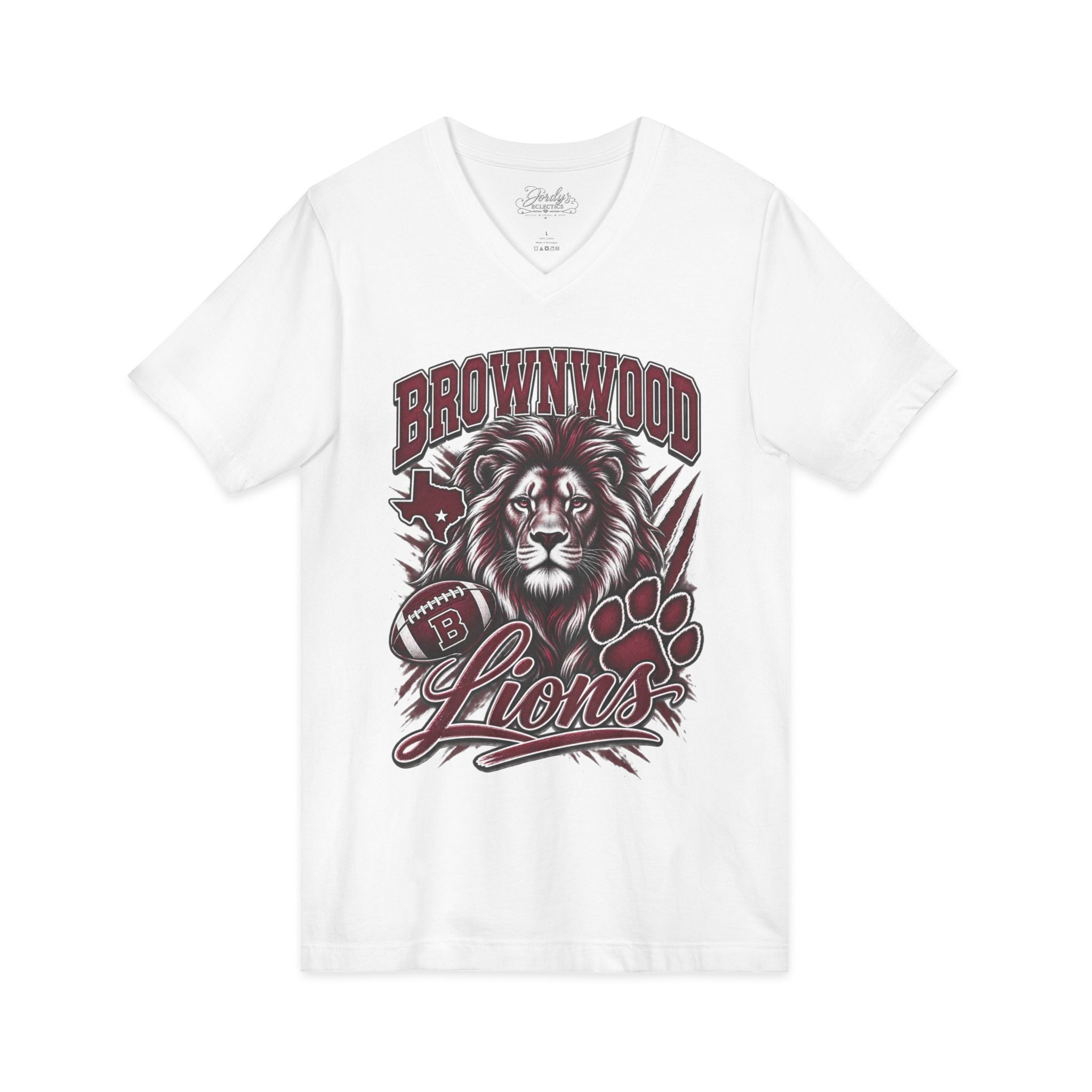 Brownwood Lions Unisex Jersey Short Sleeve V-Neck Tee