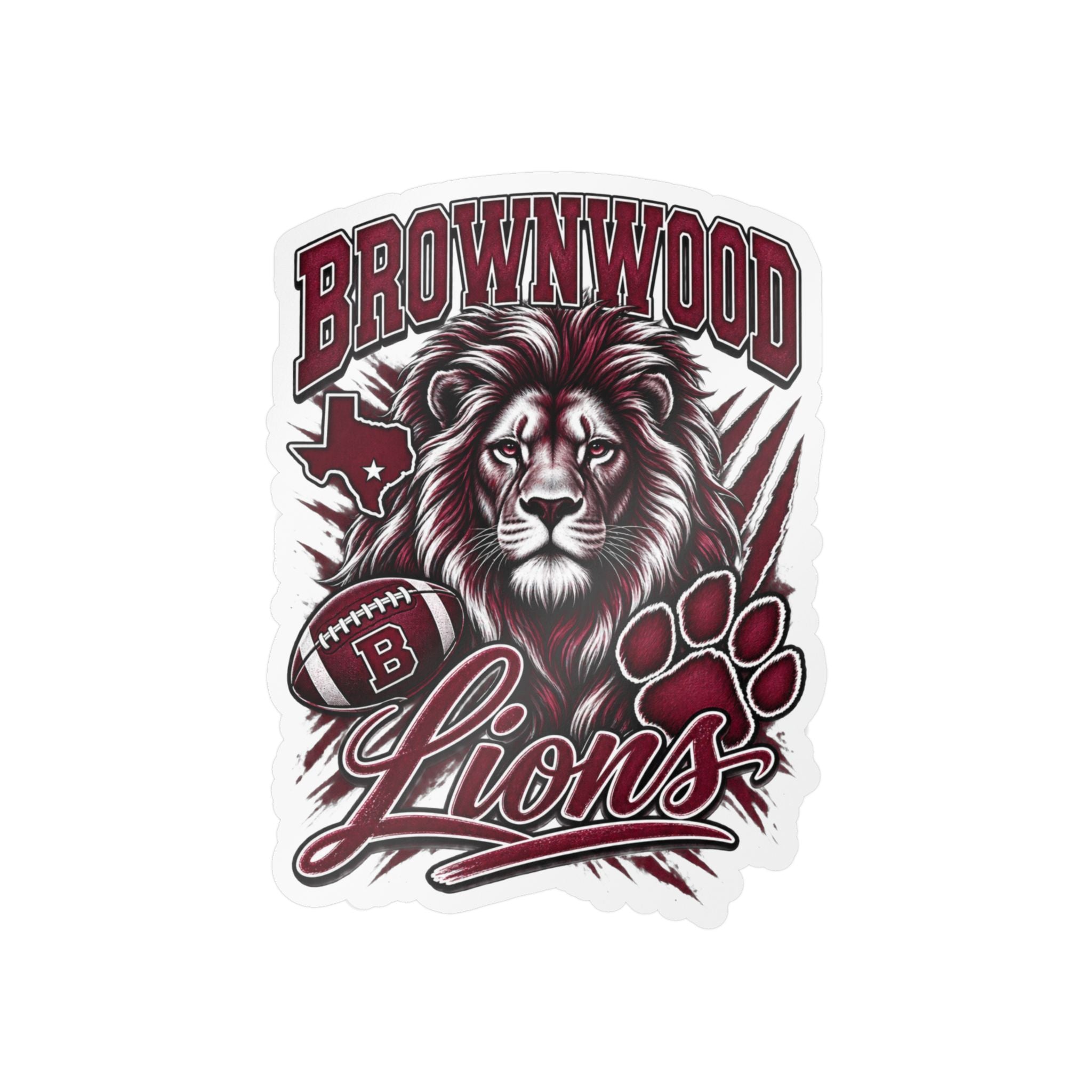 Brownwood Lions Kiss-Cut Vinyl Decals