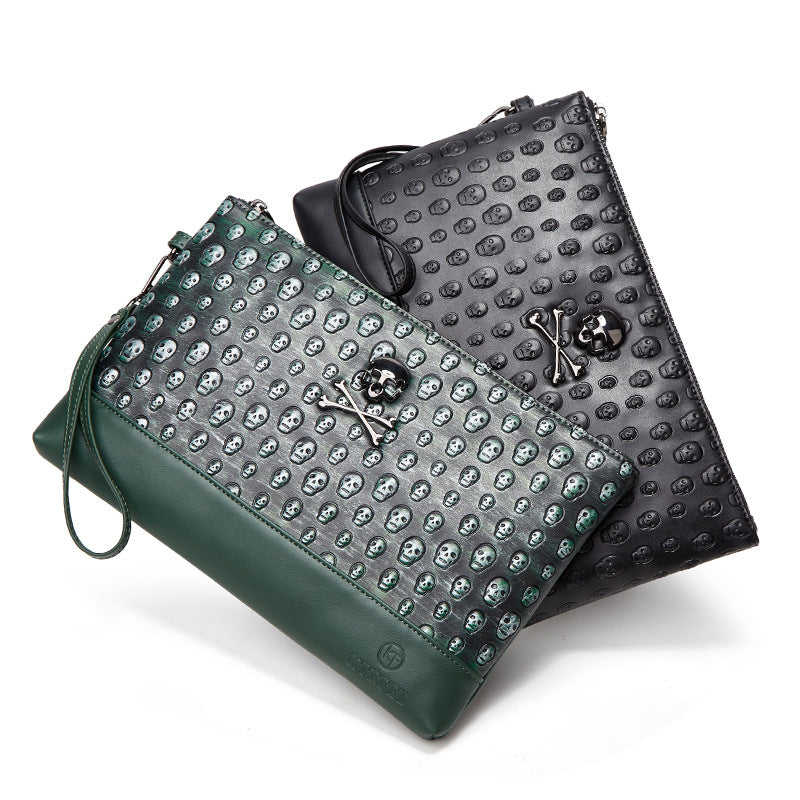 Skull Pattern Clutch Bag with Waterproof Design