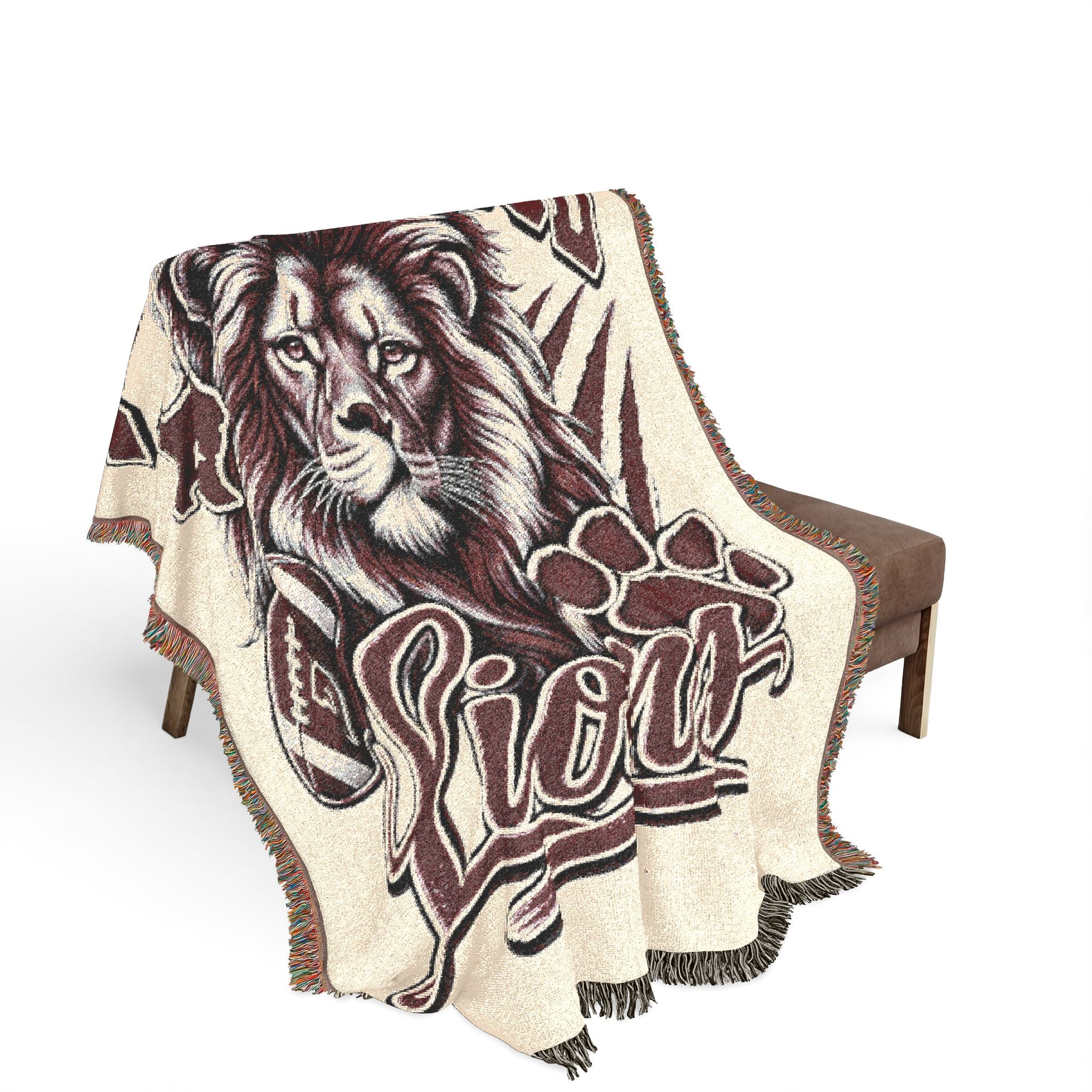 Brownwood Lions Woven Blanket