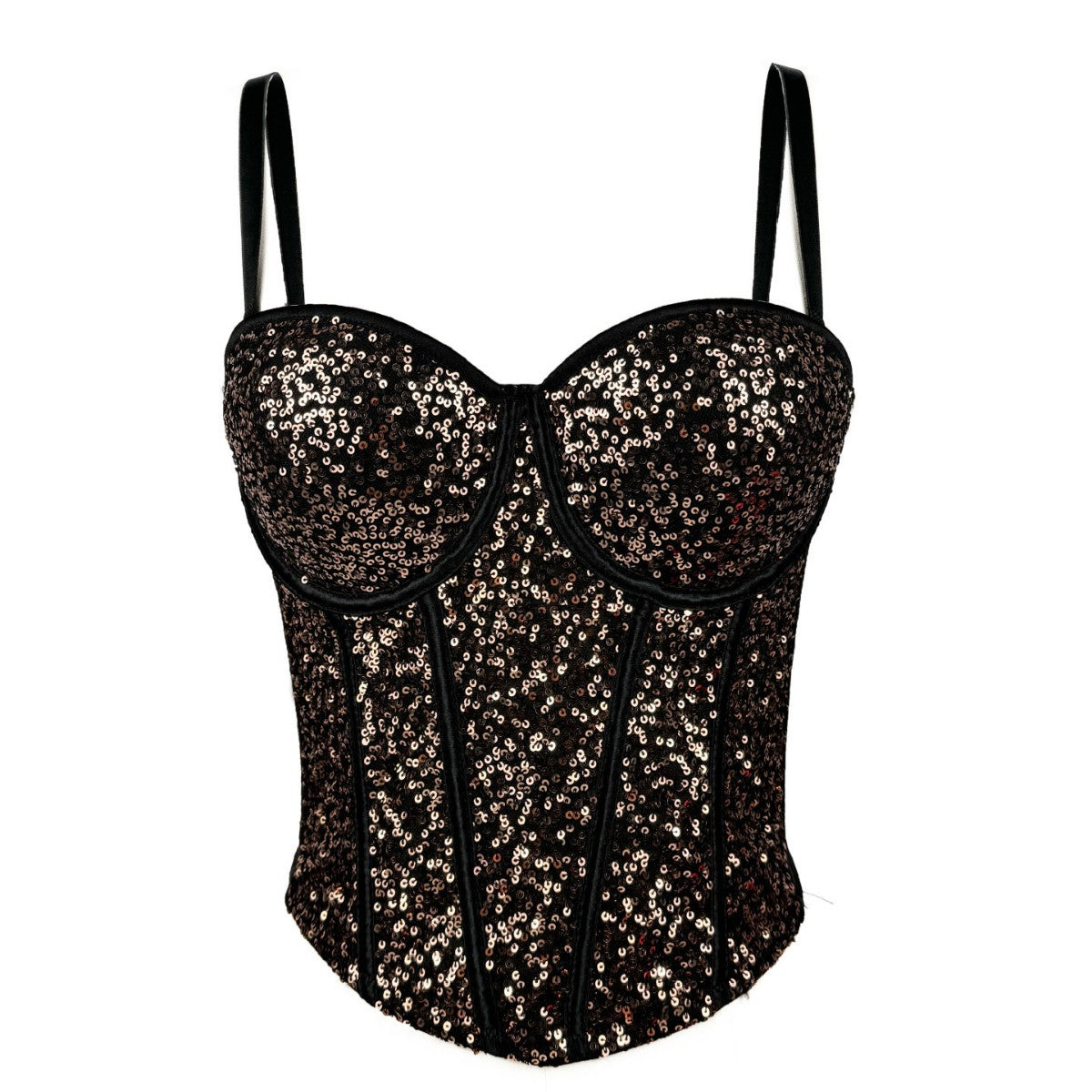 Lace Sequin Slim Fit Tube Top