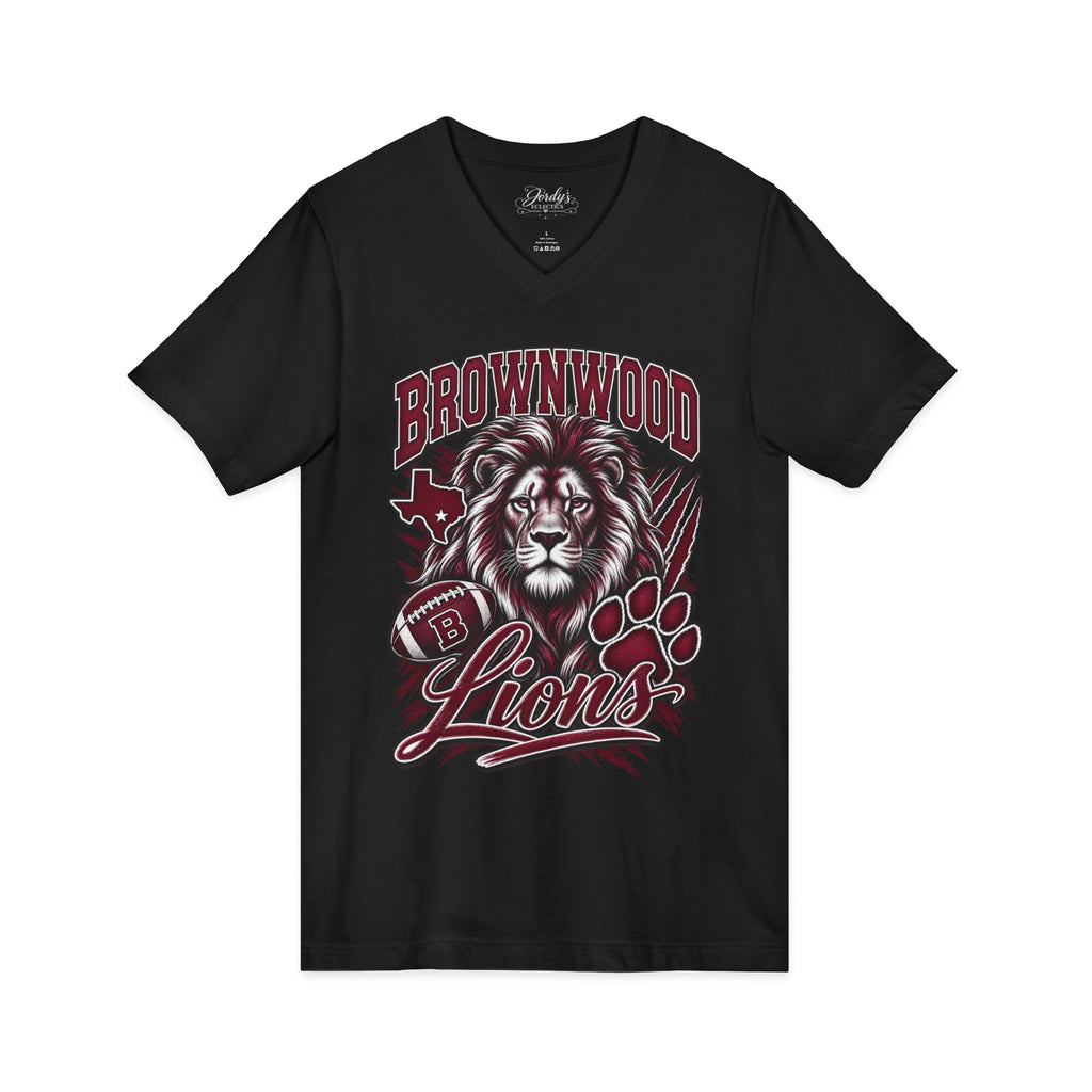 Brownwood Lions Unisex Jersey Short Sleeve V-Neck Tee