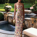 Petal Print Sequin Slim Dress