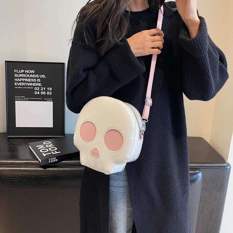 Quirky Skull Pattern PU Crossbody Bag