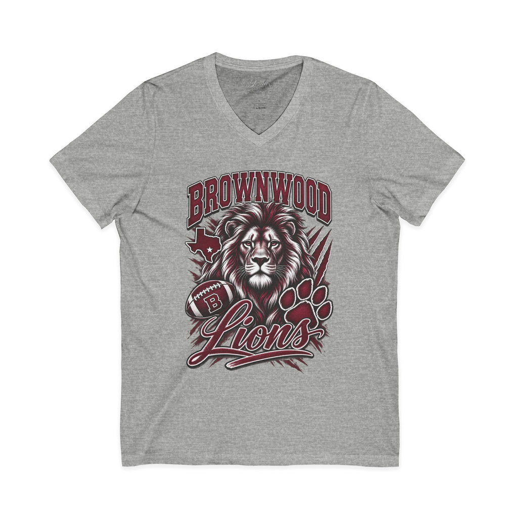 Brownwood Lions Unisex Jersey Short Sleeve V-Neck Tee