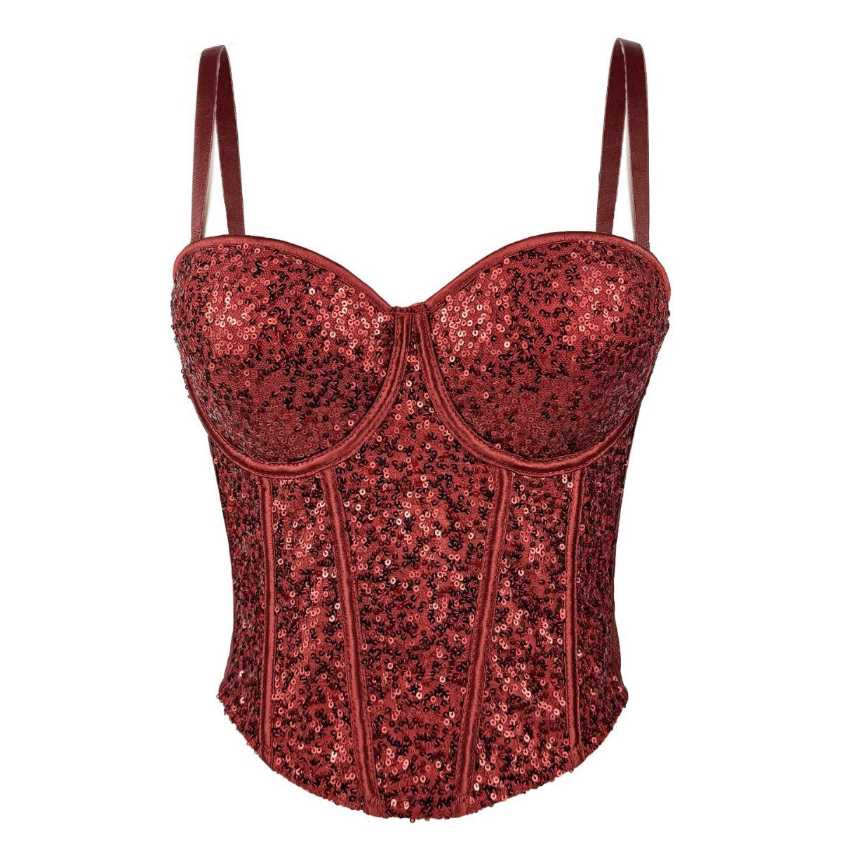 Lace Sequin Slim Fit Tube Top