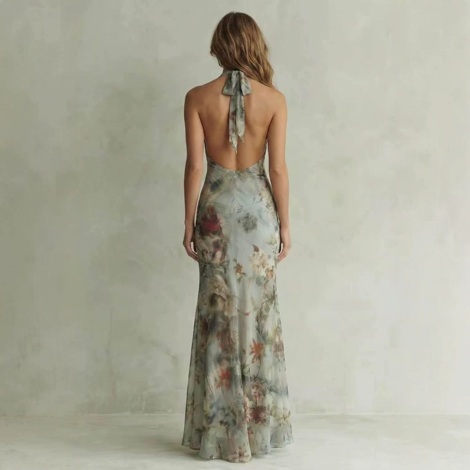 Floral V-Neck Sleeveless Dress