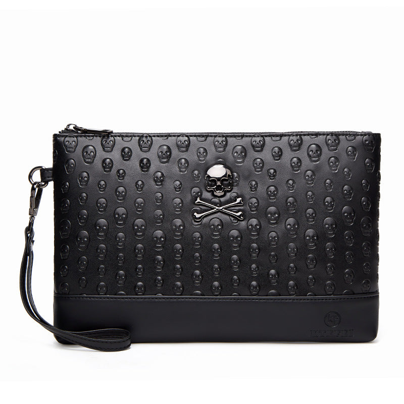 Skull Pattern Clutch Bag with Waterproof Design
