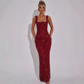 Sequin Mesh Diamond Evening Dress